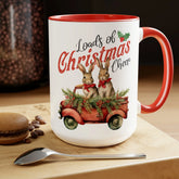 Two-Tone Coffee Mugs 15oz | Holiday & Office Mugs | Perfect Xmas Gifts | Novelty Farmhouse Kitchen Mugs | Country Holiday Coffee Cup The Aurora Touch
