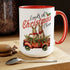 Two-Tone Coffee Mugs 15oz | Holiday & Office Mugs | Perfect Xmas Gifts | Novelty Farmhouse Kitchen Mugs | Country Holiday Coffee Cup The Aurora Touch