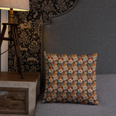 Fall foral pillow all over pattern Autumn design couch bed bench couture stylish warm festive holiday accent cushion The Aurora Touch