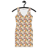 Floral all over print pattern art design casual dinner date party wear blazer fashion bodycon dress