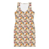 Floral all over print pattern art design casual dinner date party wear blazer fashion bodycon dress