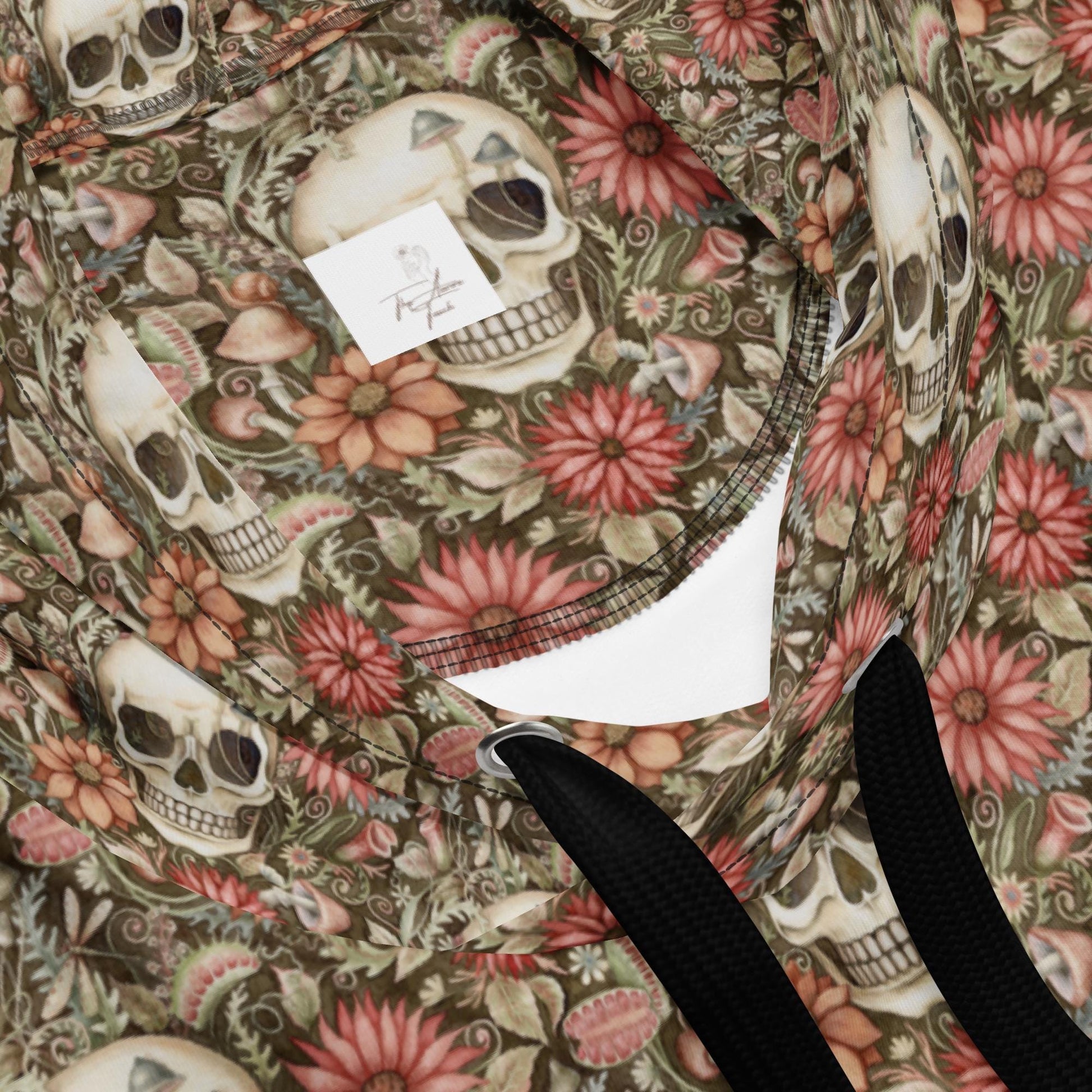 Men&#39;s Hoodie gothic floral sugar skull pattern holiday theme casual sporty warm fleece soft stylish sweater great gift for him