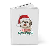 Hardcover Journal Matte, Shitzu puppy dog lover Xmas holiday style  daily diary school fitness student notebook pad  great xmas gift The Aurora Touch