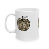 Ceramic Mug 11oz, Pumpkin mug, Halloween mug, white cofee mug, cozy coffe mug, novelty coffee mug, pumpkin mug The Aurora Touch