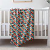 Throw Blanket, Bright colorful floral all over print pattern soft comfy silky couch bed travel holiday must relaxing holiday gift throw The Aurora Touch