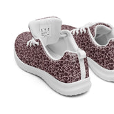 Women’s athletic shoes, Burgandy lace all over print classy sophisticated design casual workout work sporty sneaker jean pairing shoe
