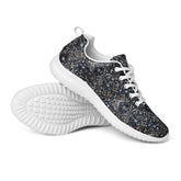 Women’s athletic shoes, sexy chic casual sporty black lace pattern print work gym travel comfy soft light breathable designer sneaker