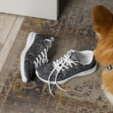 Women’s athletic shoes, sexy chic casual sporty black lace pattern print work gym travel comfy soft light breathable designer sneaker