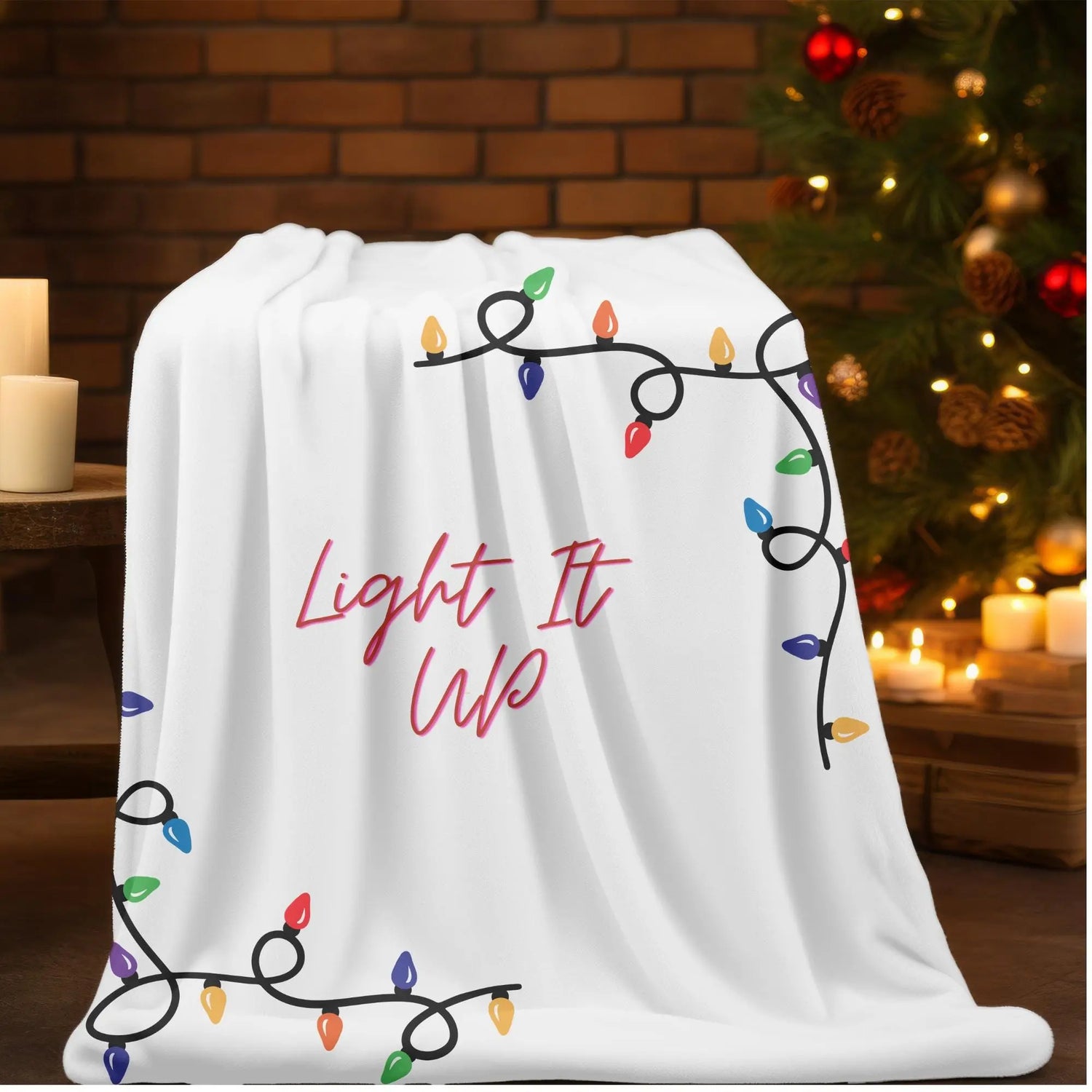 Velveteen Xmas Holiday Plush Blanket warm fuzzy bed spread covering couch festive novelty any room throw The Aurora Touch