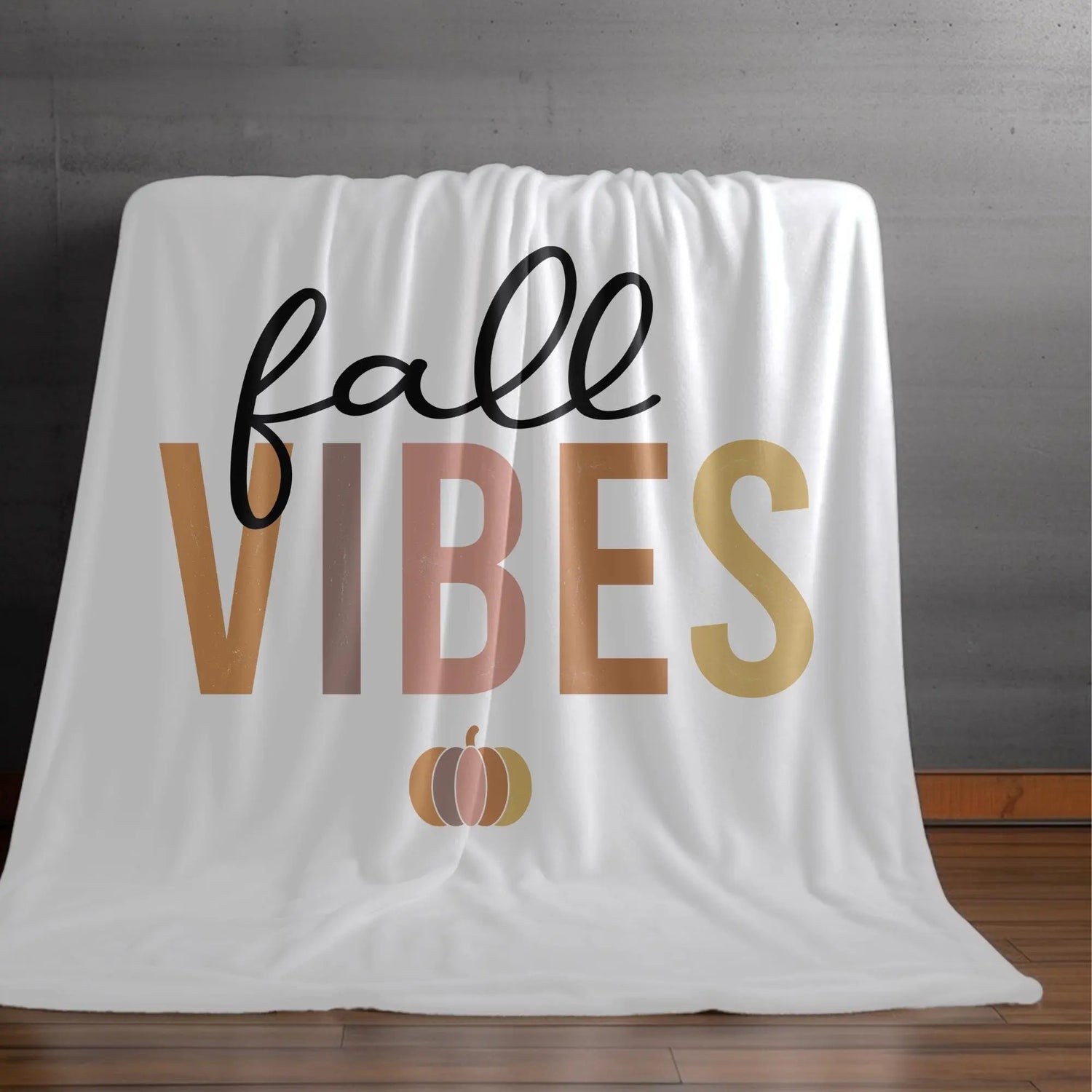 Velveteen Fall Plush Blanket soft cozy autumn Holiday vibes pumpkin minimilist design furniture decor throw The Aurora Touch