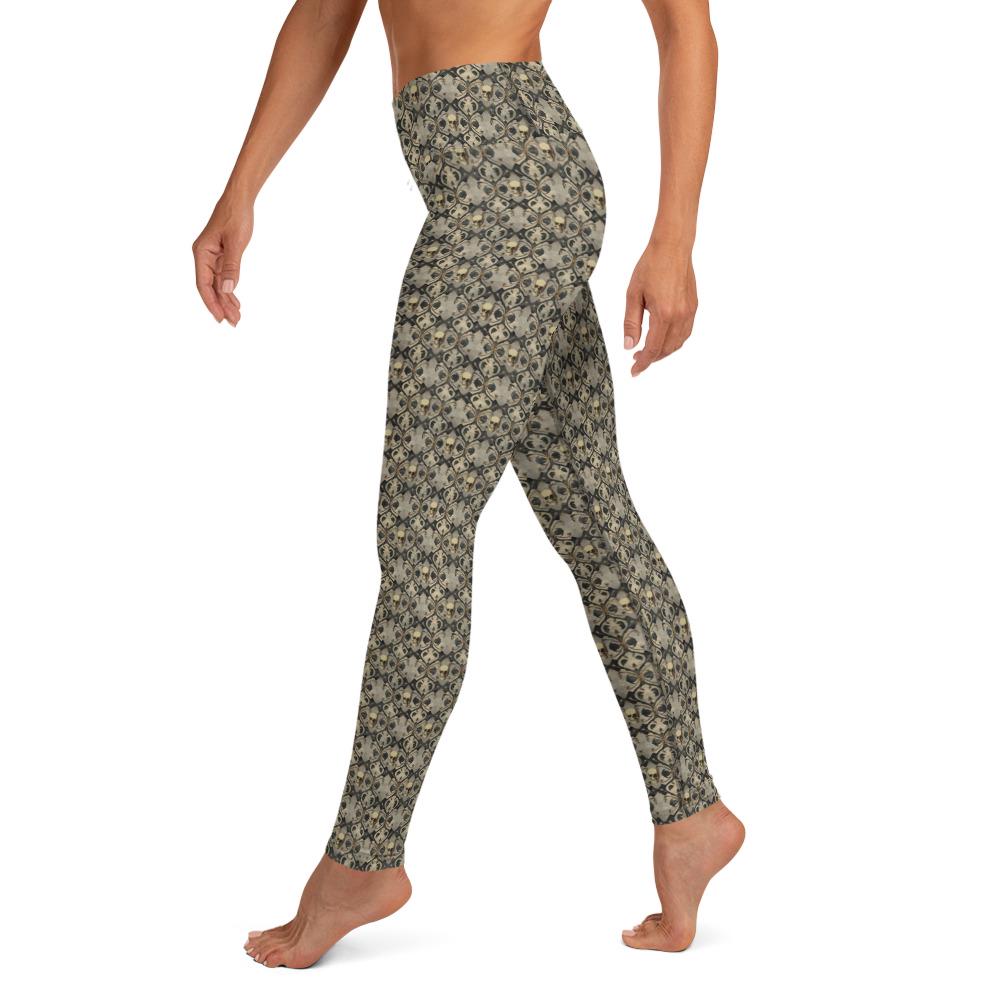Gothic Yoga Leggings skeleton all over pattern print design soft stretchy fabric workout shopping under sweater all occasion spandex pants
