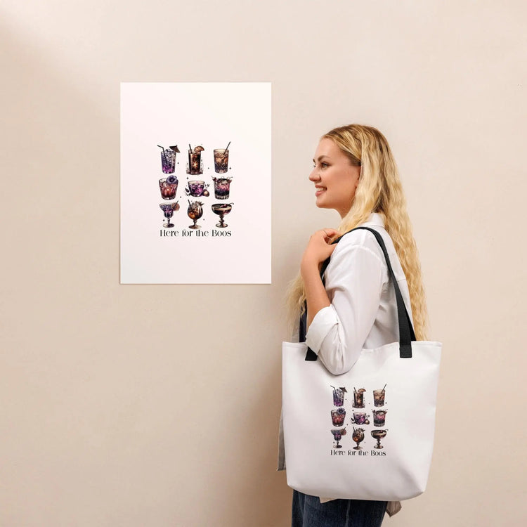 Halloween fashion over shoulder tote Fall style novelty humorous casual minimilist laptop Ipad book office sachel handle carry all bag The Aurora Touch