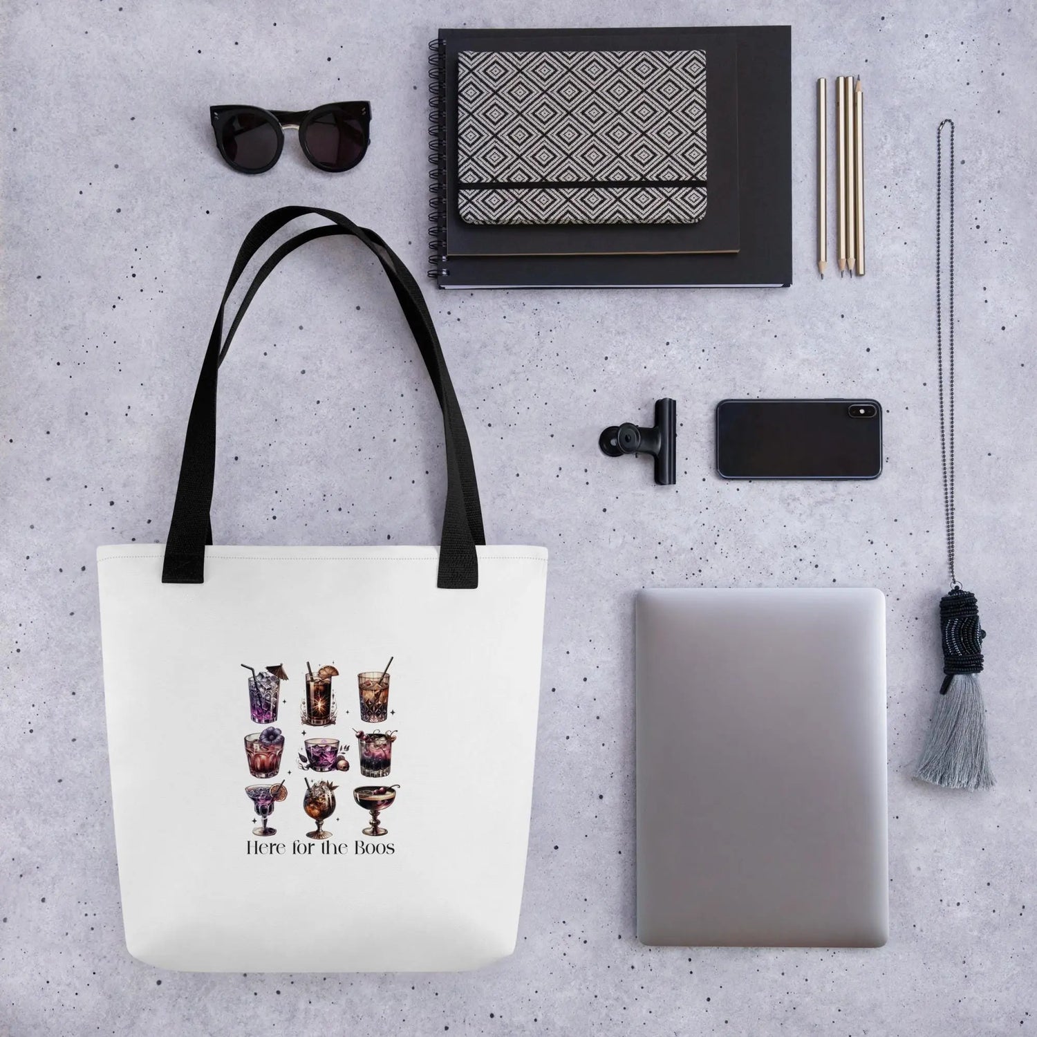 Halloween fashion over shoulder tote Fall style novelty humorous casual minimilist laptop Ipad book office sachel handle carry all bag The Aurora Touch
