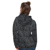Female Black Lace Print Sublimation Pattern Hoodie The Aurora Touch