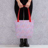 Celestial neon colored Tote all purpose travel school work fashionable mystical print pattern butterfly design stylish bag The Aurora Touch