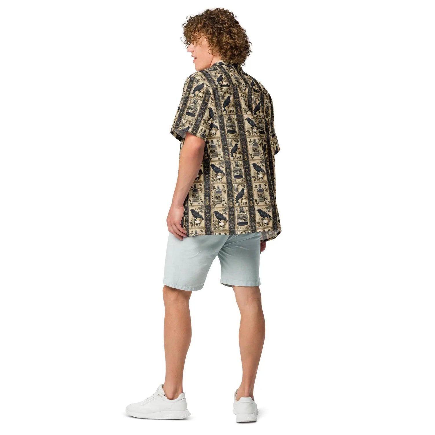 Unisex button shirt, Mens gothic mystic design light airy sweatfree relaxing chill button everyday casual work party oversize shirt