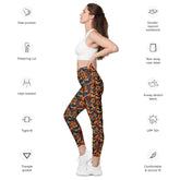Autumn Floral Leggings with Pockets - Workout and Casual Wear The Aurora Touch