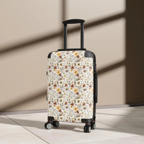 Suitcase, Florall all over print pattern fall autumn design stylish sturdy designer look and feel shell three size travel luggage The Aurora Touch