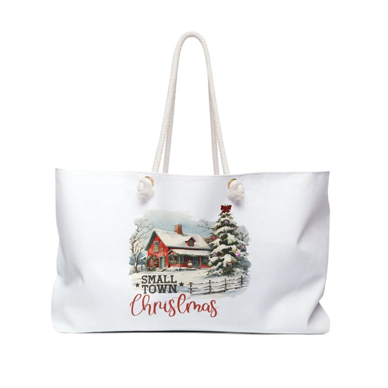 Country Xmas Weekender Bag, Holiday Tote Bag, Great Holiday Gift, Makeup Bag, Designer Bag, Holiday Art The Aurora Touch