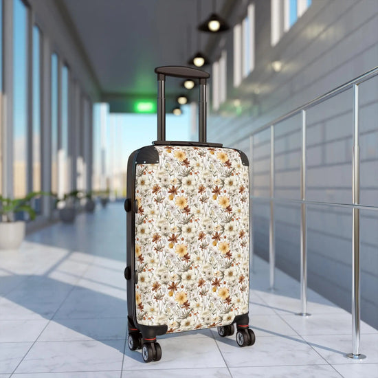 Suitcase, Florall all over print pattern fall autumn design stylish sturdy designer look and feel shell three size travel luggage The Aurora Touch