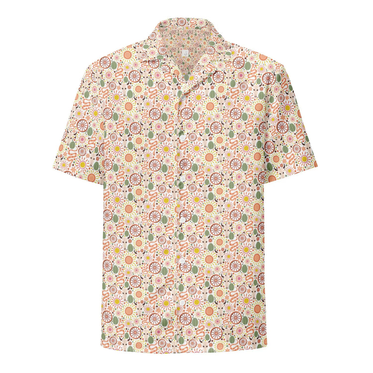 Unisex button shirt, Designer pastel color country livin all print design casual stylish cool fabric everyday work travel beach shirt