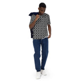 Mens Trendy Casual Black & White All Over Pattern Designer Casual Eye Catching Wear The Aurora Touch