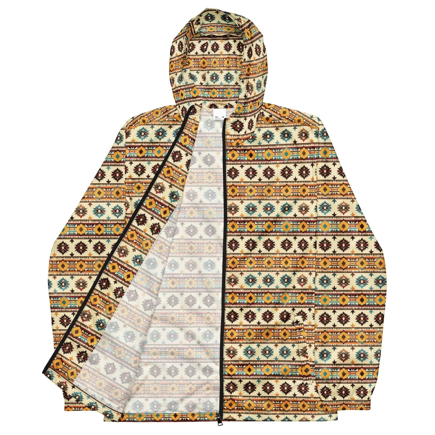 Men’s windbreaker, Native all over print design all seasons water resistant stylish casual everyday comfortable light windbreaker jacket