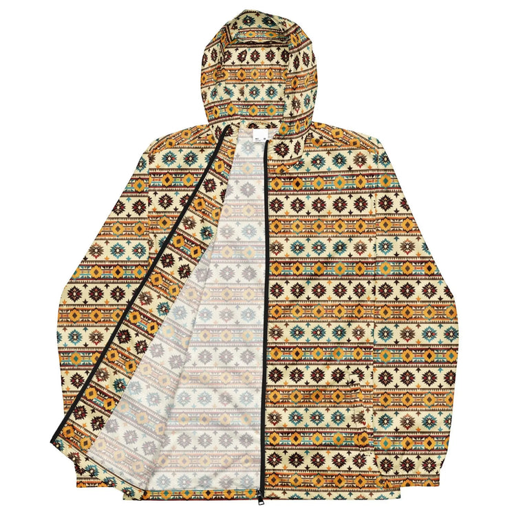 Men’s windbreaker, Native all over print design all seasons water resistant stylish casual everyday comfortable light windbreaker jacket