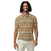 Men’s slim fit native print polo casual classic work business dinner stylish fashion modern male shirt