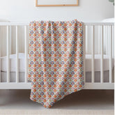 Throw Blanket, Colorful grandma crotchet all over pattern design soft comfy minimilist country classic fleece bedspread couch chair throw The Aurora Touch