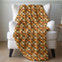 Throw Blanket, Thanksgiving pumpkin all over pattern classy simple soft smooth comfy silky bed couch travel TV watching seasonal throw The Aurora Touch