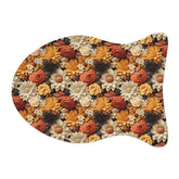 Fall Floral Pet Feeding Mats - Autumn All Over Print Pattern Design for Cat and Dog - Kitchen Decor Place Mat, Holiday Themed Food Mat The Aurora Touch