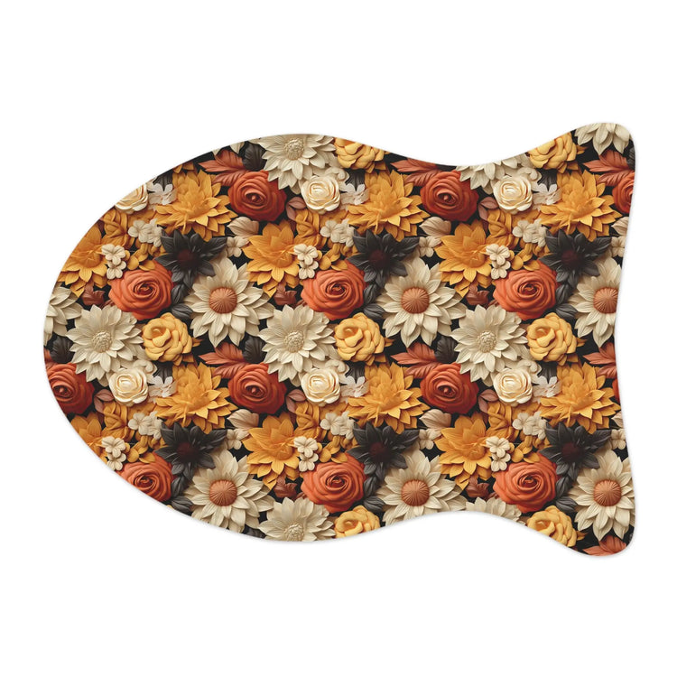 Fall Floral Pet Feeding Mats - Autumn All Over Print Pattern Design for Cat and Dog - Kitchen Decor Place Mat, Holiday Themed Food Mat The Aurora Touch