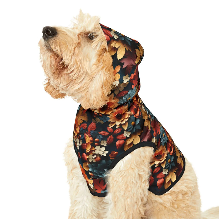 Fall Floral Pet Hoodie - Stylish Custom Design for Casual Walks, Travel, and Pet Lovers - Perfect Holiday Gift, Dog or Cat Owner Apparel The Aurora Touch