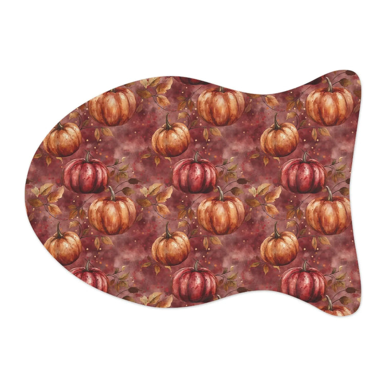 Pet Feeding Mats, Autumn Pumpkin CustomFall Burgundy Brown Print, Cat Dog Food Mat, Lavish Style Design, Pet Bowl Placemat, Pet Supplies SEO The Aurora Touch