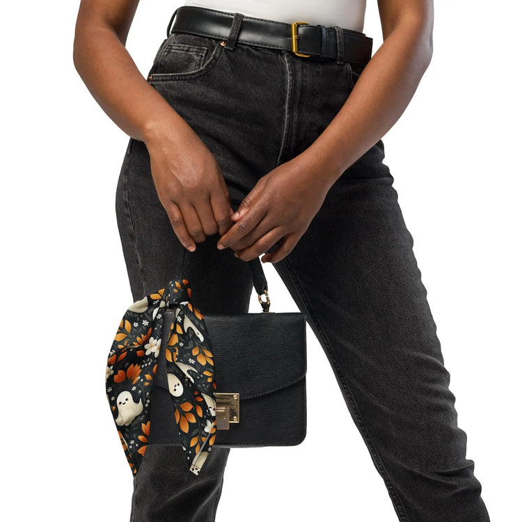 Halloween Pet Bandana all over mini ghosts print stylish casual walk travel designer adorable cat dog human scarf