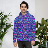 Neon skull design Hoodie Haloween Fall fashion EDM Teen Adult Men winter weather everyday casual relax style sweatshirt