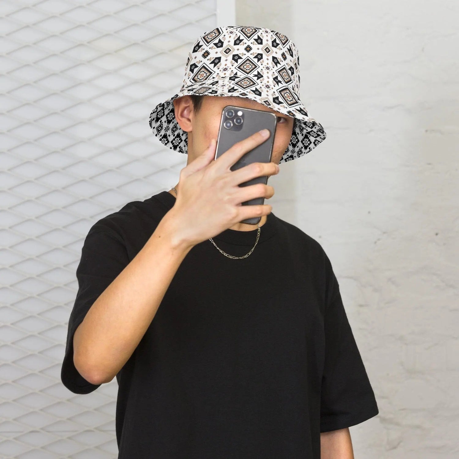 Reversible Bucket Hat | Western Textile Pattern | Casual Streetwear Fashion | Dual Outfit Look The Aurora Touch