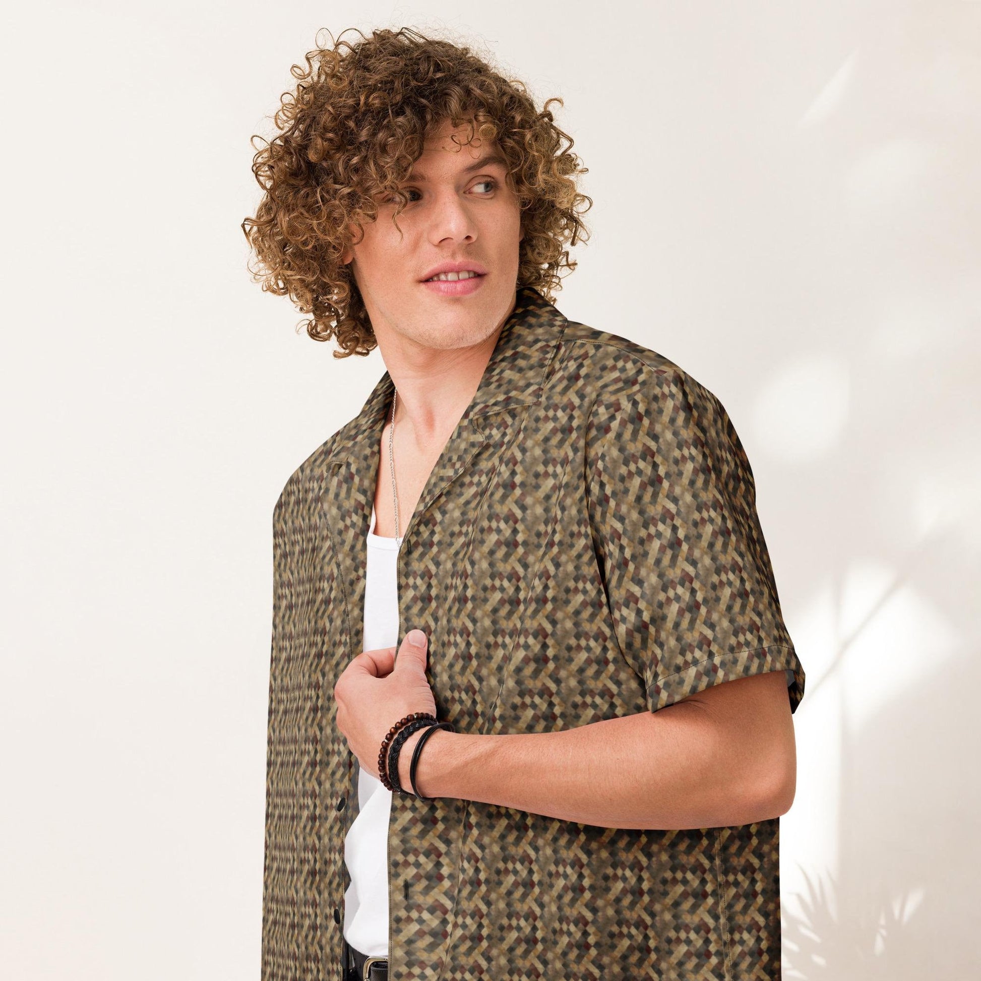 Men button up shirt Unisex casual gothic style light material everyday use travel shopping all occasion comfort Male top