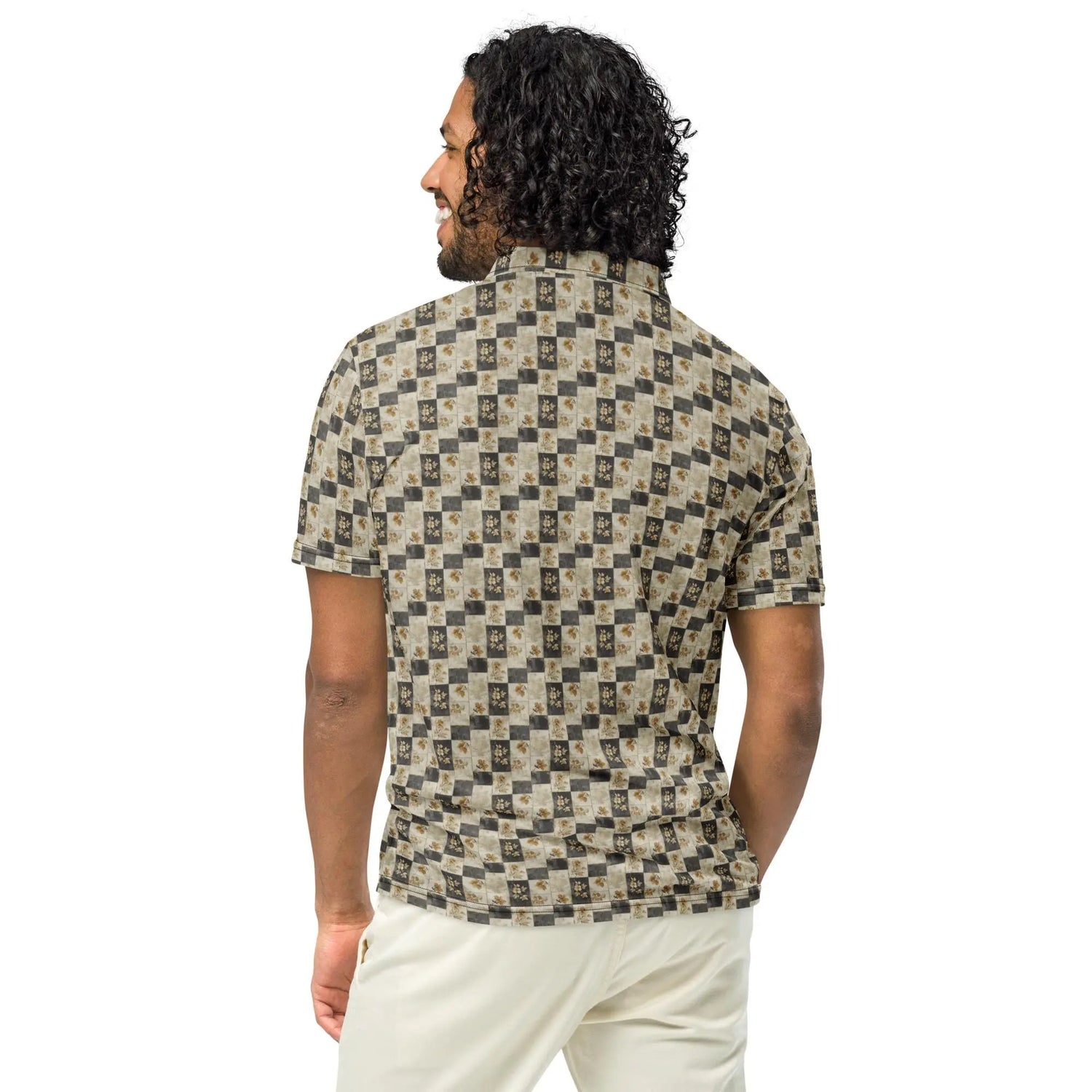 Men’s slim fit polo gothic soft style classy casual dinner minimilist basic pattern fashionista male designer shirt The Aurora Touch