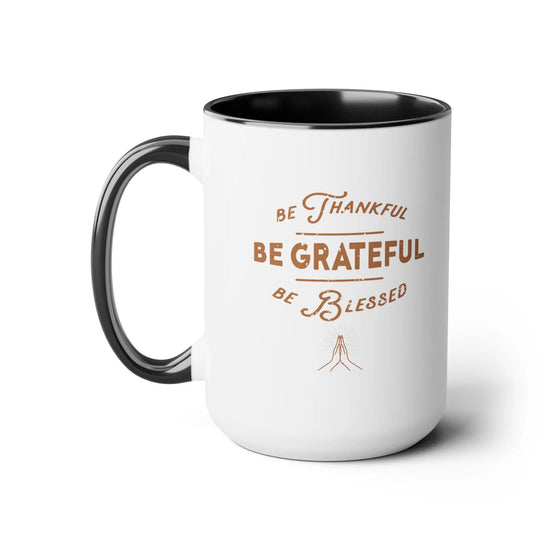 Two-Tone Coffee Mugs, 15oz, Holiday Coffe Mug, Hot Cocoa Mug, Mug for Him, Mug For Her, Fall Mug, Thanksgiving Mug The Aurora Touch