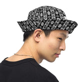 Reversible bucket hat styllish western black white pattern design versatile fashinista streetwear apparel casual everyday unisex fabric hat The Aurora Touch