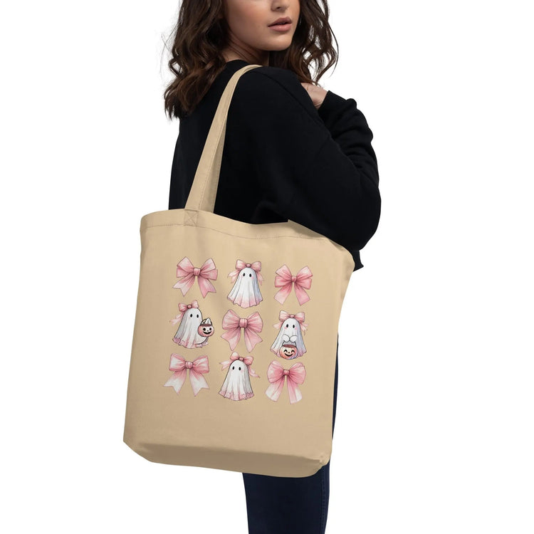 Halloween pink croquet Eco Tote stylish everyday use college accessory carry all bag cute novelty ghost design trick or treat candy pouch The Aurora Touch