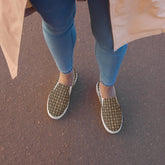 Women’s slip-on canvas shoes all over stylish pattern fabric everyday walking shopping casual great female gift trendy modern tennis shoe