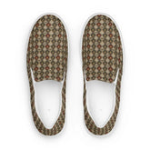 Women’s slip-on canvas shoes all over stylish pattern fabric everyday walking shopping casual great female gift trendy modern tennis shoe