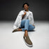 Women’s slip-on canvas shoes all over stylish pattern fabric everyday walking shopping casual great female gift trendy modern tennis shoe