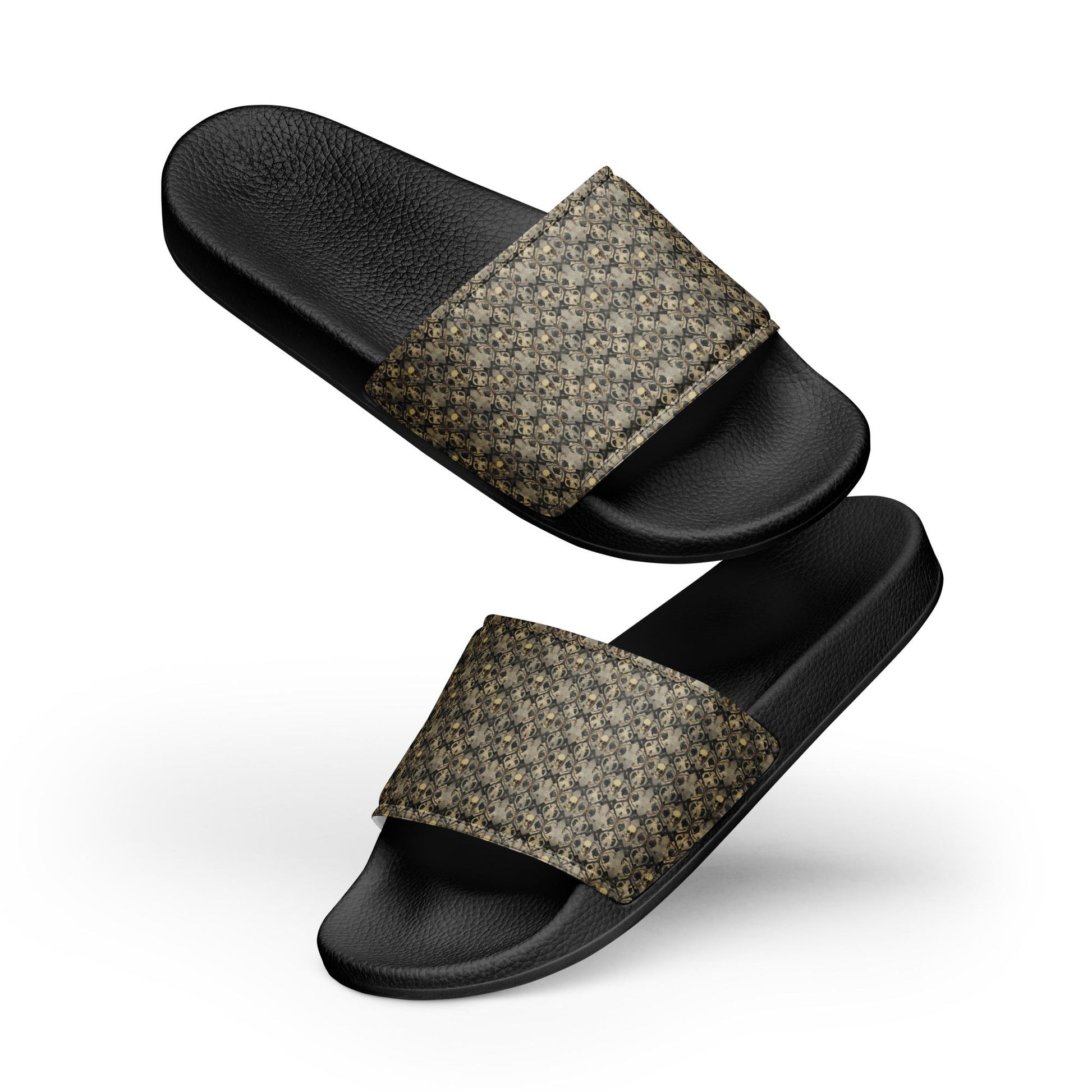 Men’s pattern style slides skeleton all over print design casual home beach shopping walking designer fashion men flat slip on hoes