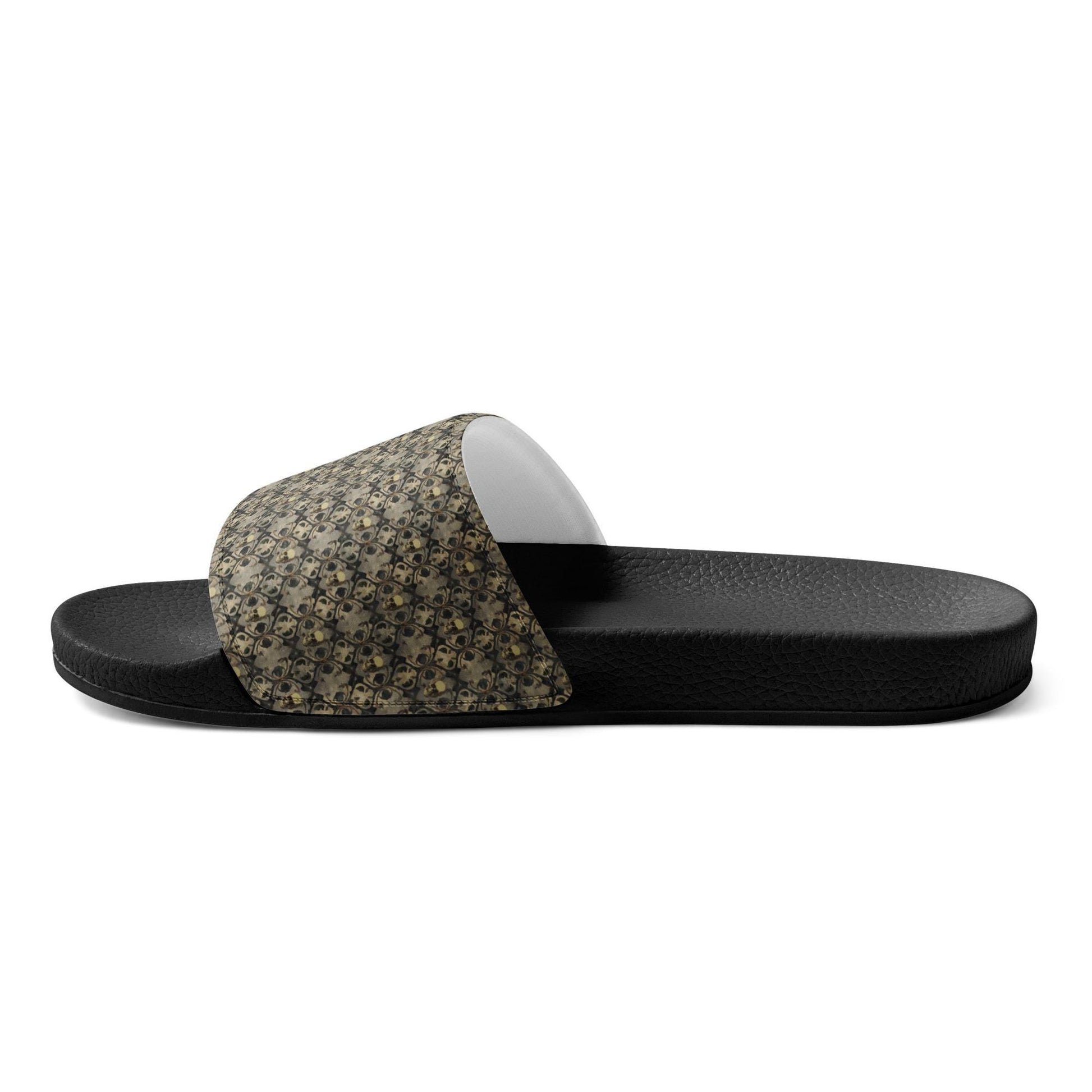 Men’s pattern style slides skeleton all over print design casual home beach shopping walking designer fashion men flat slip on hoes