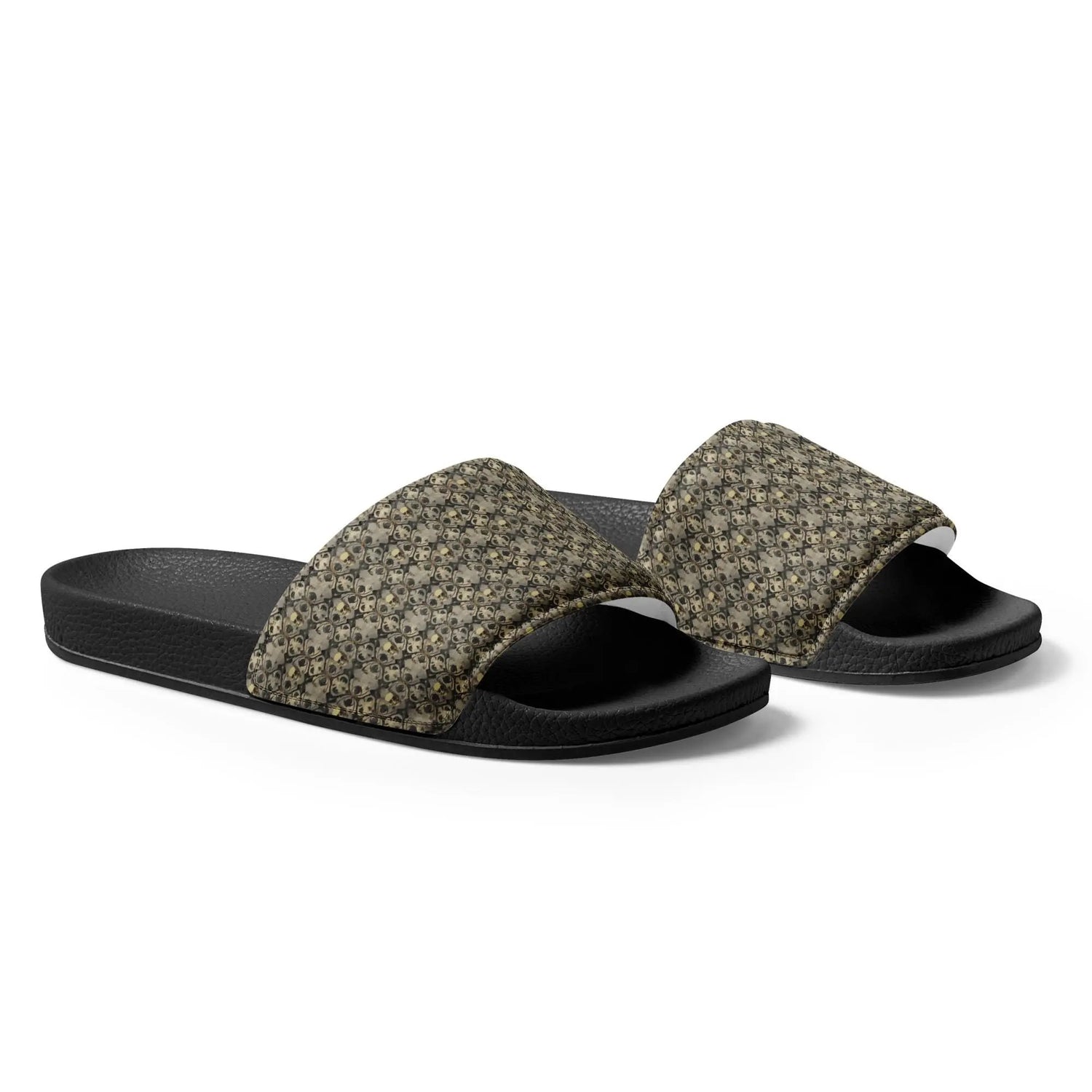 Men’s pattern style slides skeleton all over print design casual home beach shopping walking designer fashion men flat slip on hoes