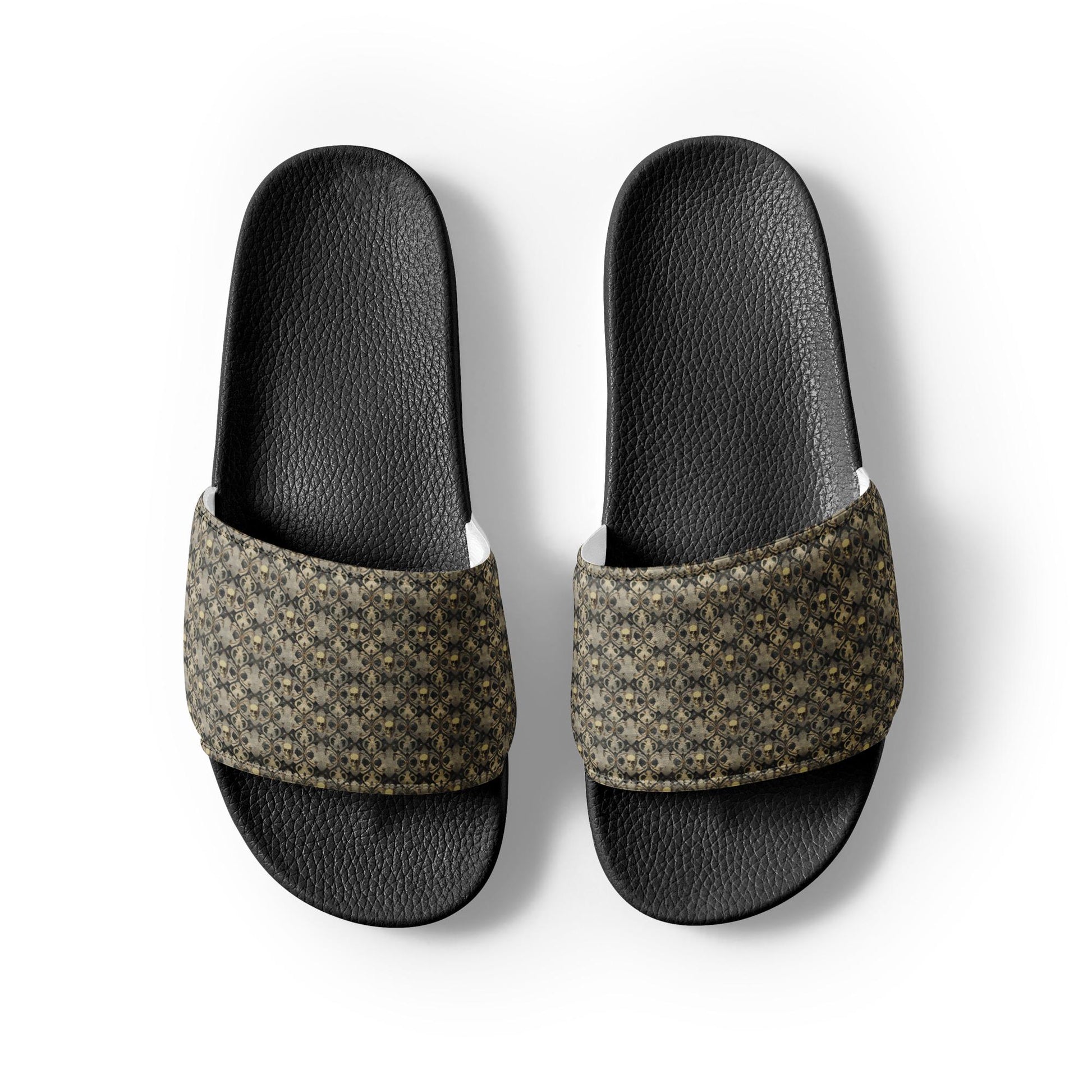 Men’s pattern style slides skeleton all over print design casual home beach shopping walking designer fashion men flat slip on hoes